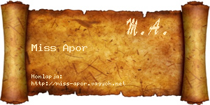 Miss Apor névjegykártya